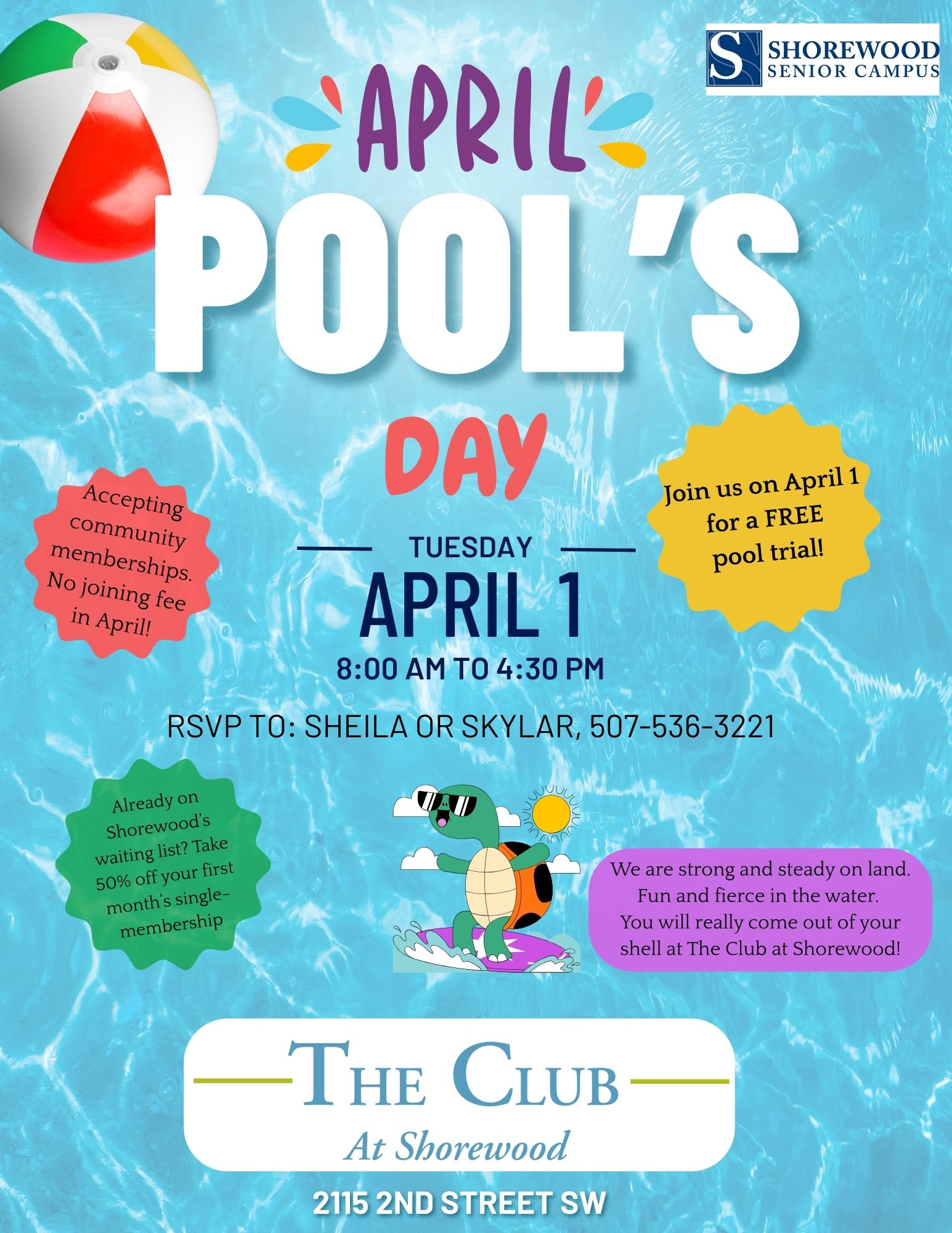 Join us April 1st for Shorewood’s April Pools Day Event!!