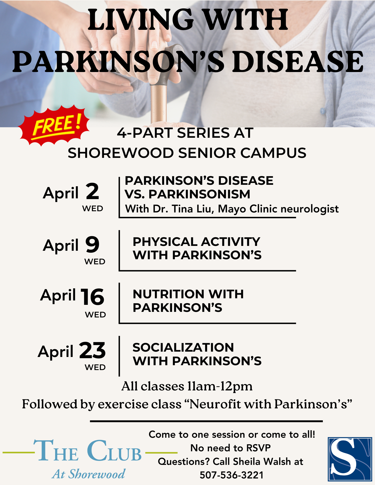 Join us for Living with Parkinson’s Disease: A Four Part Series!